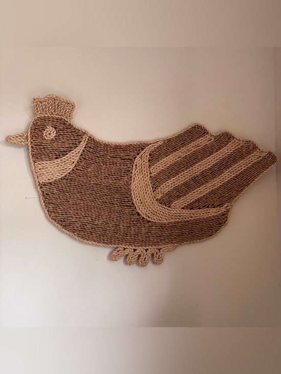 Other - Large Handwoven Chicken/ Bird Wall Hanging - Natural Two-Tone